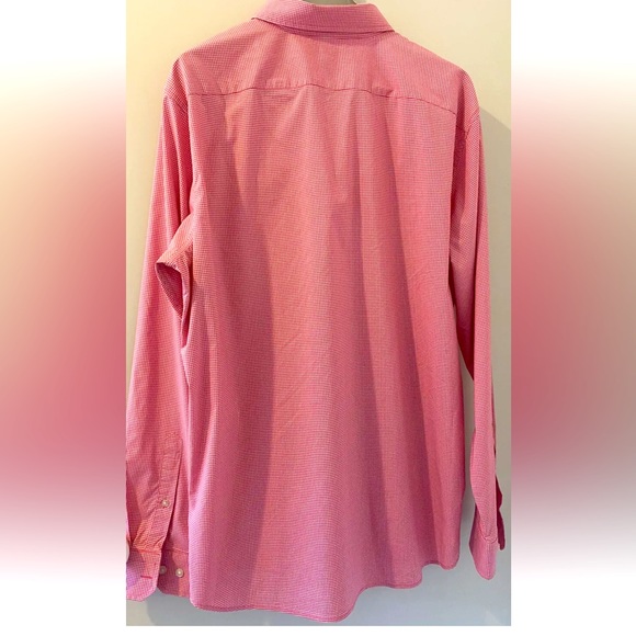 Banana Republic Collared Shirt Mens Slim Fit Pink White Check Long Sleeve Sz XL - Picture 5 of 5